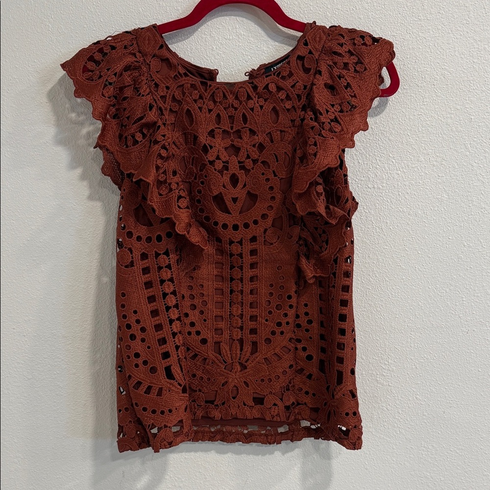 Express Rust Lace Blouse